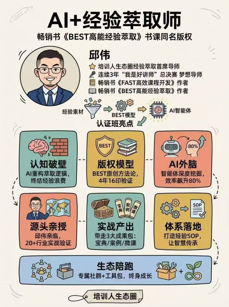 《AI+BEST高能经验萃取》北京公开 培训师邱伟